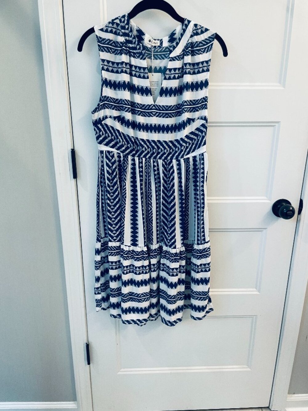 Cupshe Geo Striped Sleeveless mini dress